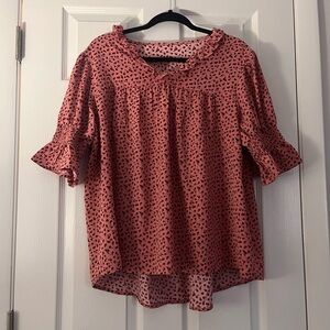 Eytino Plus Size Floral Print Babydoll Blouse – Pink